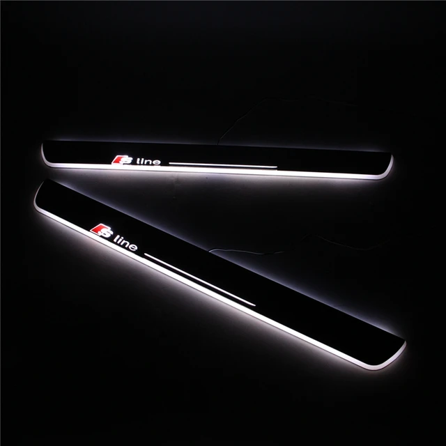 LED Door Sill for Audi A6 C7 2016 2017 Sline Door Scuff Plate Moving