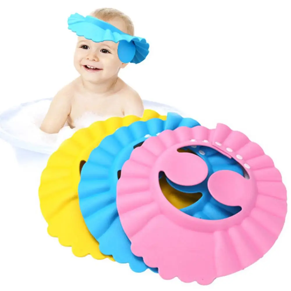 

New Adjustable Baby Kids Haircut Shampoo Bath Bathing Shower Cap Hat With Ears Wash Hair Protector