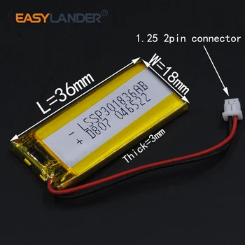 

3.7V 159mAh Rechargeable li Polymer Li-ion Battery For pen MP3/MP4/Game Playerbluetooth headset speaker toys LSSP301836AB 301836
