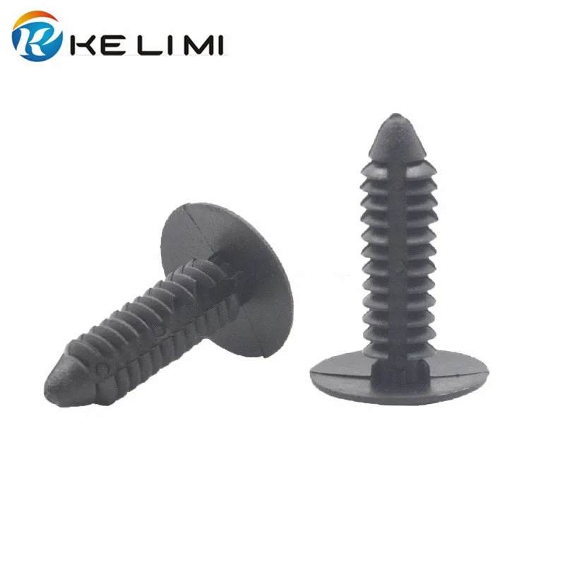 

KELIMI 100x Car Shield Retainer Rivet Black Plastic Clips ForGM Ford Chrysler