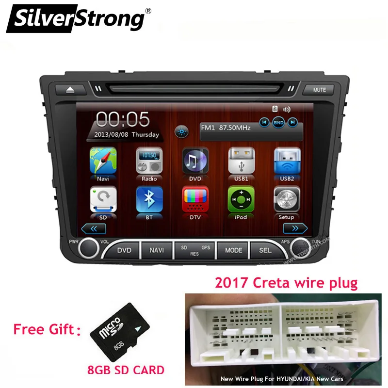 

SilverStrong 8" 2din Car DVD for Hyundai IX25 Creta dvd navigation for IX25 Creta Radio 2Din mk1 DVD Car GPS