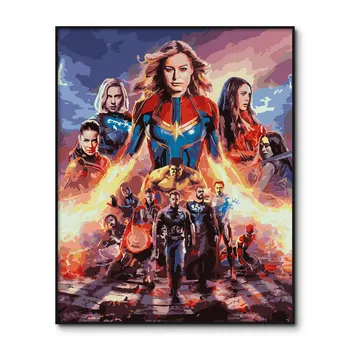

Poster Avengers Endgame Oil Painting by Numbers Decorative Painting with Frame Thanos Coloring By Numbers On Canvas Home Decor