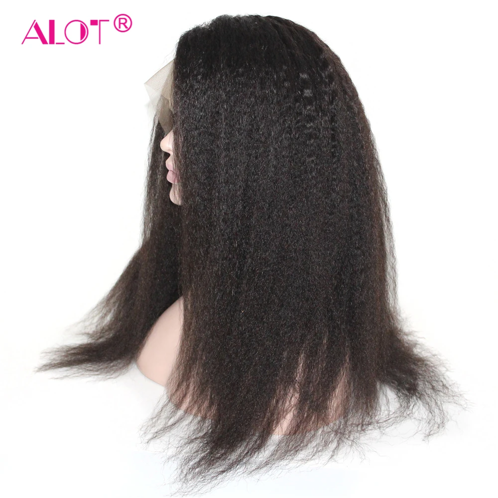 Lace Wig Pre Plucked With Baby Hair Brazilian Remy Kinky Straight Human Hair Wigs Glueless 13x1 Lace Part Wigs 180% 10-28 Inch