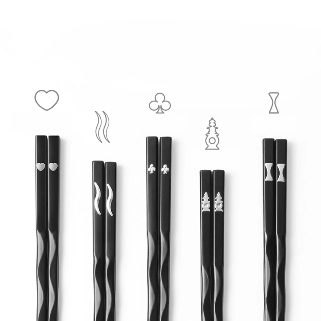 

1 Pair Japanese Chopsticks Alloy Non-Slip Sushi Chop Sticks Set Chinese Gift #SY