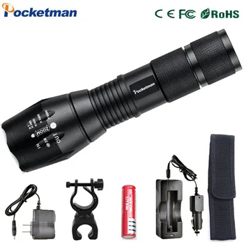 

E17 3800 Lumens 5-Mode XM-L T6 LED Flashlight Zoomable rechargeable Focus Torch by 1*18650 or 3*AAA