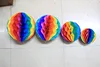 Guirlande en boules de fleurs colorées en nid d'abeille en papier, 15/20/25/30cm, fournitures décoratives pour mariage et fêtes et fêtes ► Photo 3/3