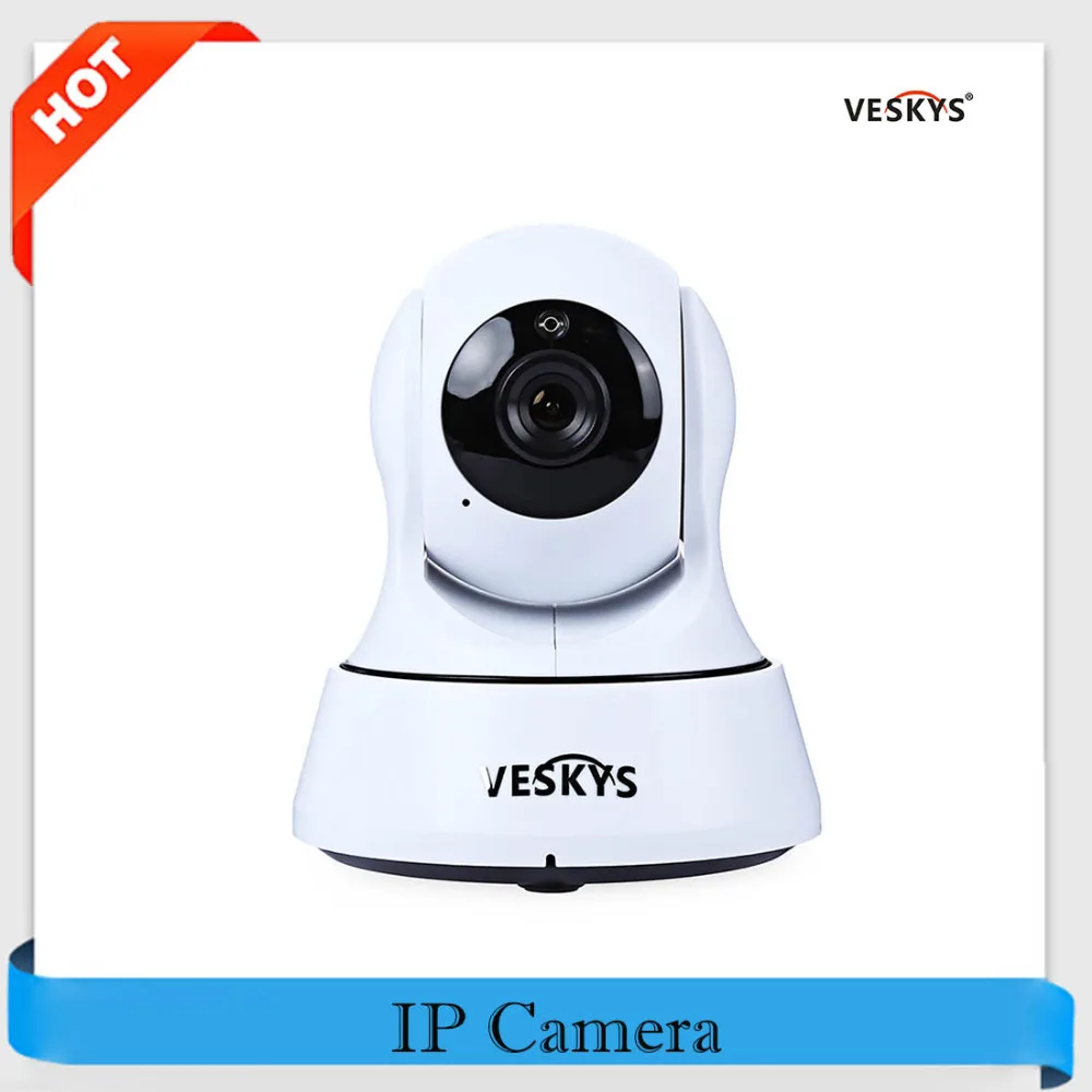 

Hot!VESKYS WiFi IP Camera 720P HD 1.0MP IR-Cut Wireless Motion Detection Surveillance Camera Support P2P Security PTZ IP Camera