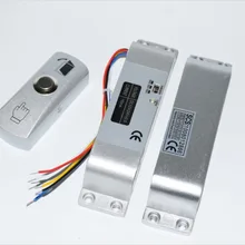 Электрический врезной замок с кнопкой выхода, постоянный ток, 12 В, безопасный Электрический замок для двери, система контроля доступа