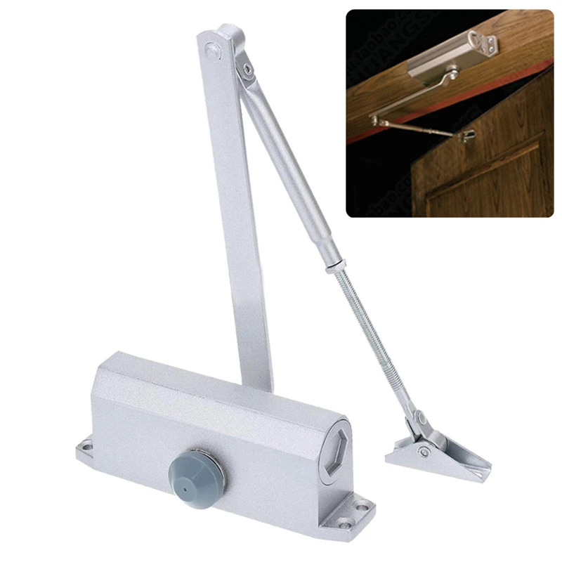 

Automatic Door Closer 90-degree Positioning Hydraulic Buffer Adjustable Speed for Household Fire-proof Doors Weight 60-80Kg