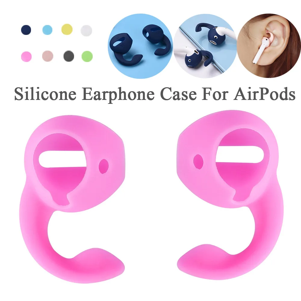 

New Coming 1pair Silicone Earphone Case for Apple AirPods Anti-slip Earphone Case Hook Cover Replacement Shockproof Case Comfort