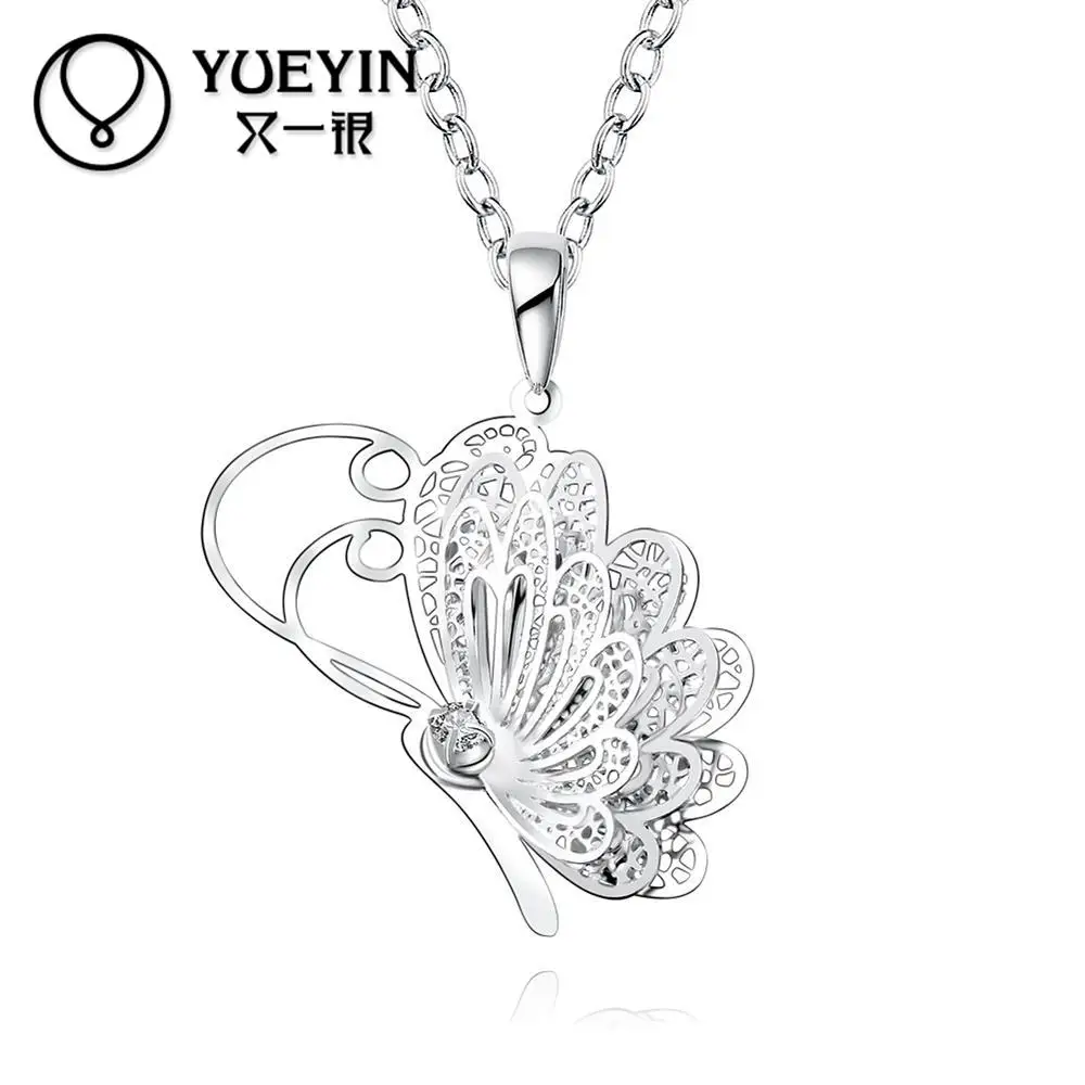 

HOT SELL Silver plated Necklace pendant for women charm link chain wedding jewelry silver-plating unisex Necklace for men