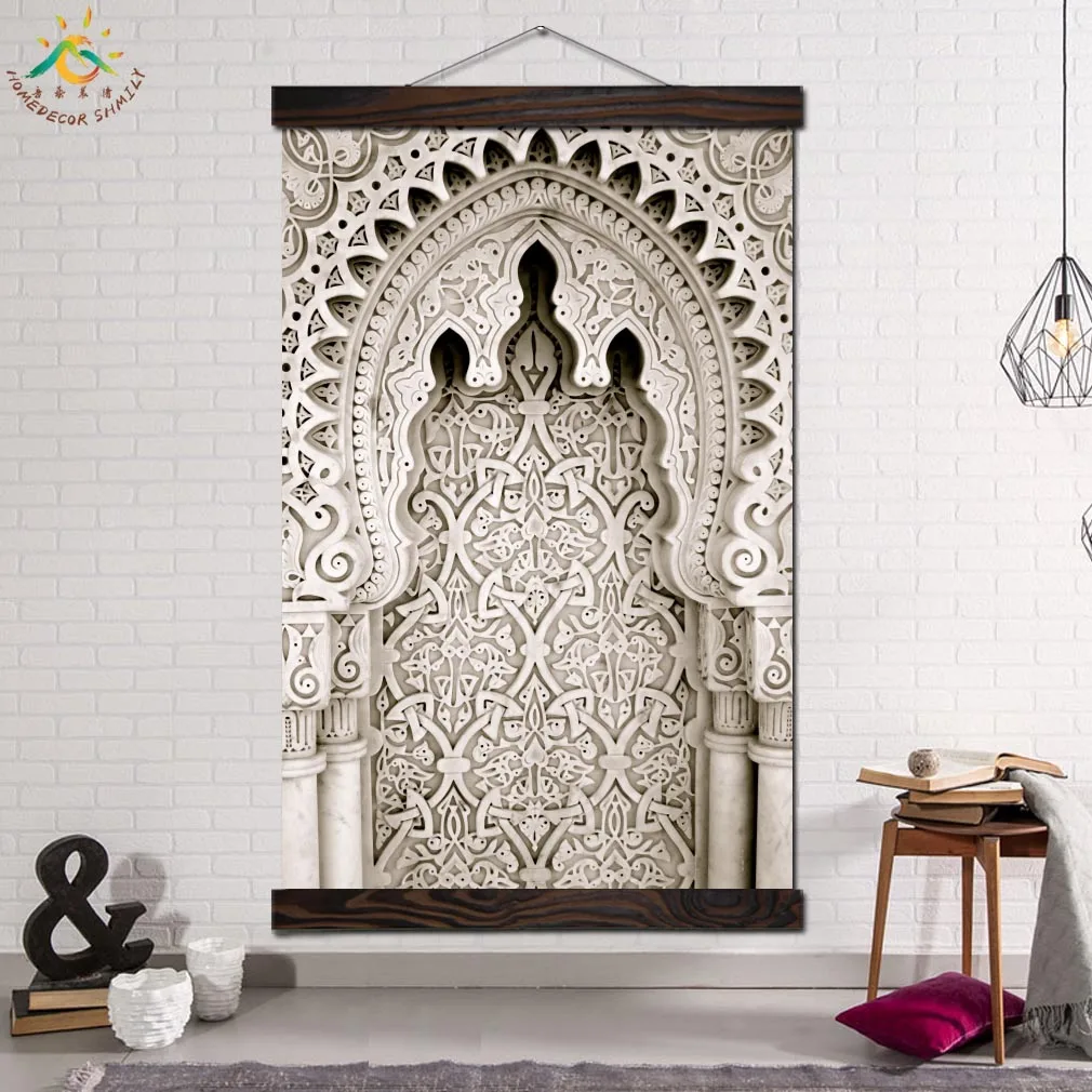 

Moroccan Watercolor Islamic Art Modern Wall Pop Art Posters and Prints Scroll Canvas Painting Wall Pictures for Living Room