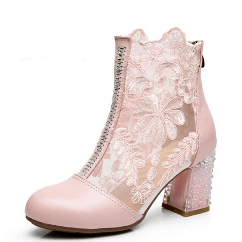 2016 summer genuine leather sandals fish head hollow lace high-heeled sandals thick with cowhide cool boots women sandal shoes 2016 summer genuine leather sandals fish head hollow lace high-heeled sandals thick with cowhide cool boots women sandal shoes