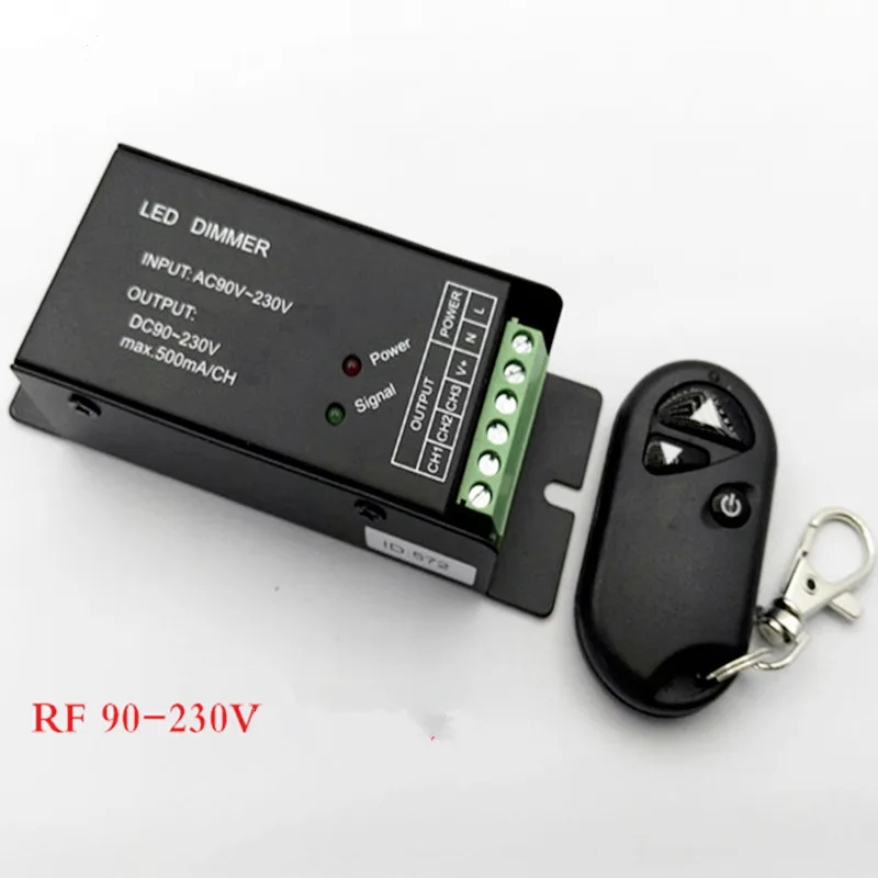 RF wireless led dimmer 220v 110v with remote control adjustable brightness controller input AC90-230v output dc 90-230v | Лампы и