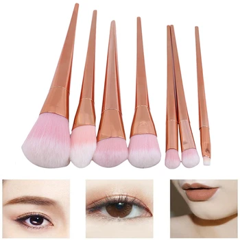 

7 Pcs Make-Up Brushes Set Rose Gold Silver Eye Shadow Eyebrow Foundation Powder Blending Cosmetic Brush Kit Beauty Make Up Tools