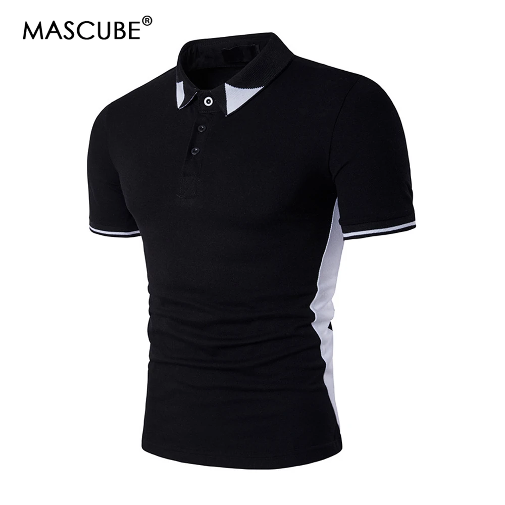 

MASCUBE Drop Shipping Men Casual Short Sleeve Cotton Polo Shirt NO.HZAW0174