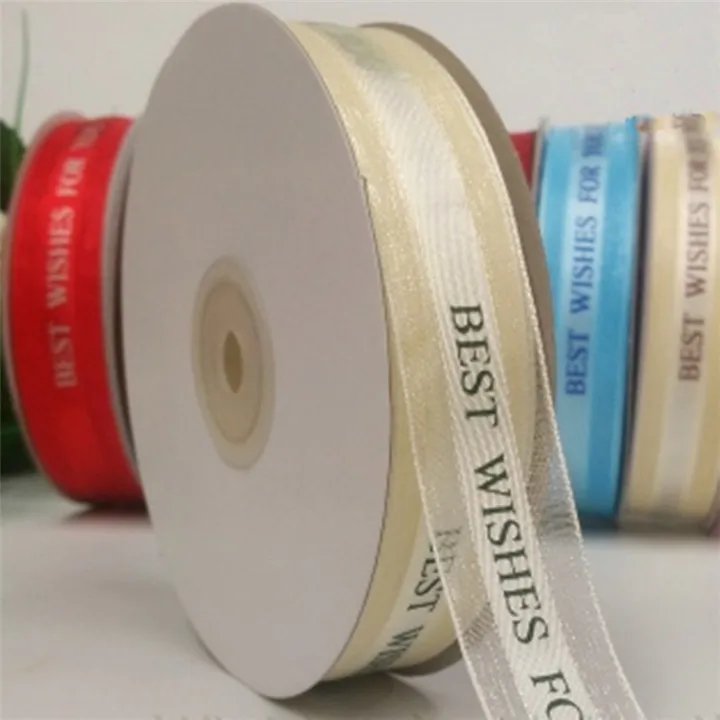 5  2.5cm Lace Love Ribbon For Wedding Decoration Birthday Party Supplie Gift Wrap Heart Snow Ribbon English Letter Satin Ribbon