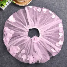 Детская юбка в форме лепестков камелии для маленьких девочек, короткая юбка-пачка для танцев