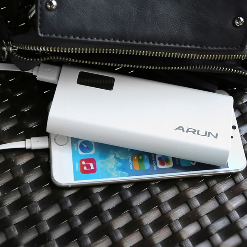 Арун повербанк Мощность Bank 10000 мАч внешний аккумулятор Quick Charge 3 0 Dual USB ЖК дисплей