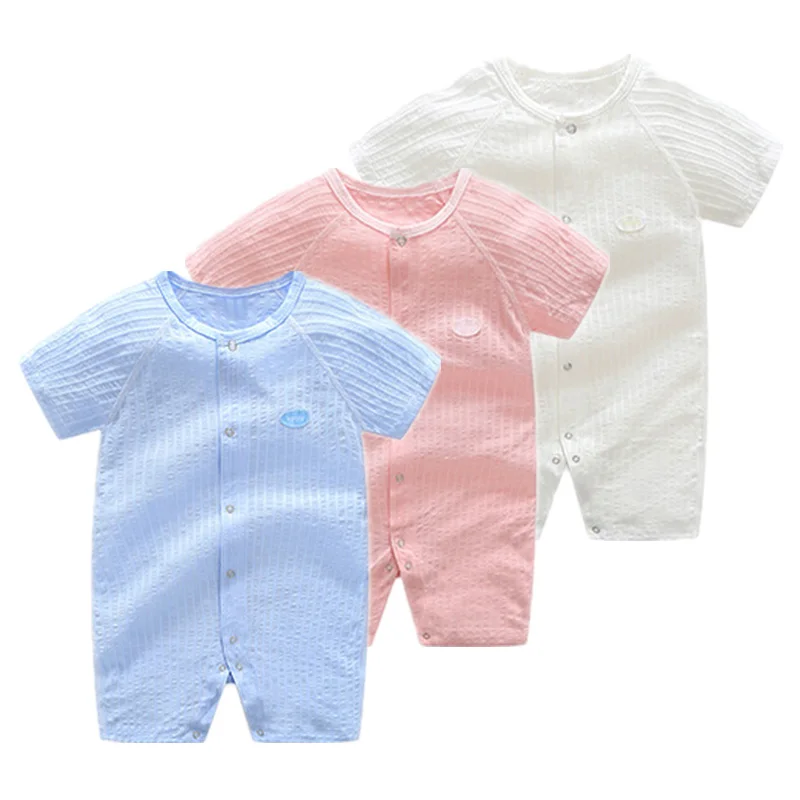 

Baby Rompers 2018 Summer Newborn Boy Girl Clothes Ribbed Toddler Clothing Cotton Infant Short Romper Roupas Bebes Baby Jumpsuit