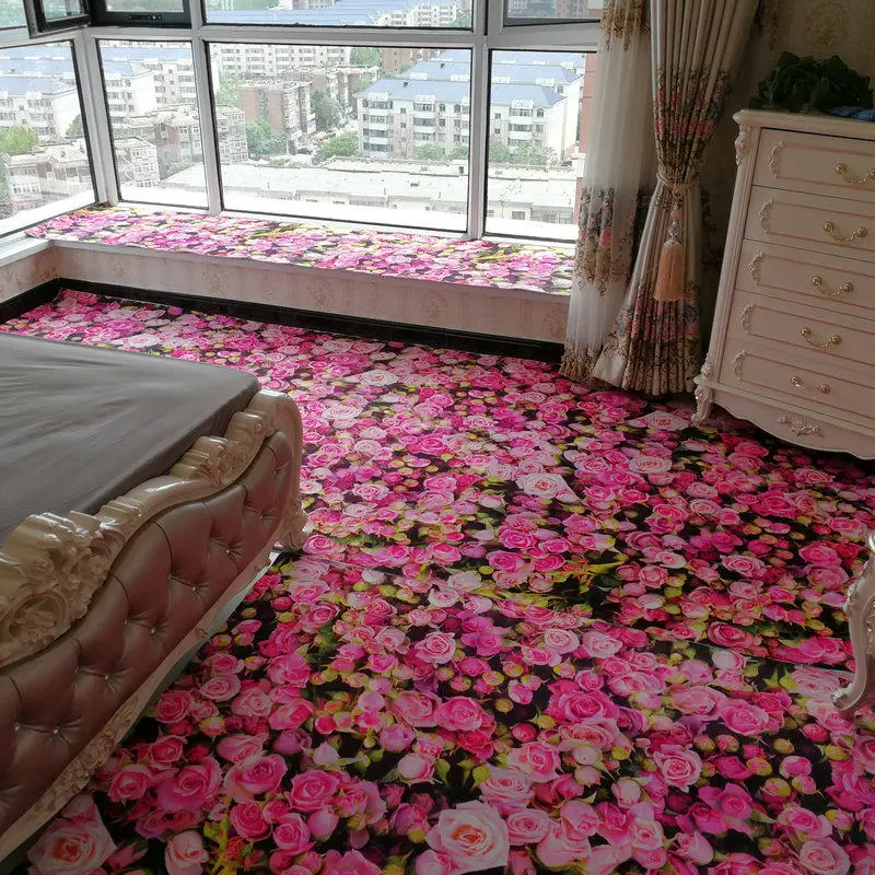 

3D Pink Rose Carpets For Living Room Romantic Bedroom Carpet Sofa Coffee Table Floor Mat Anti-Slip Kids Room Rugs And Carpets