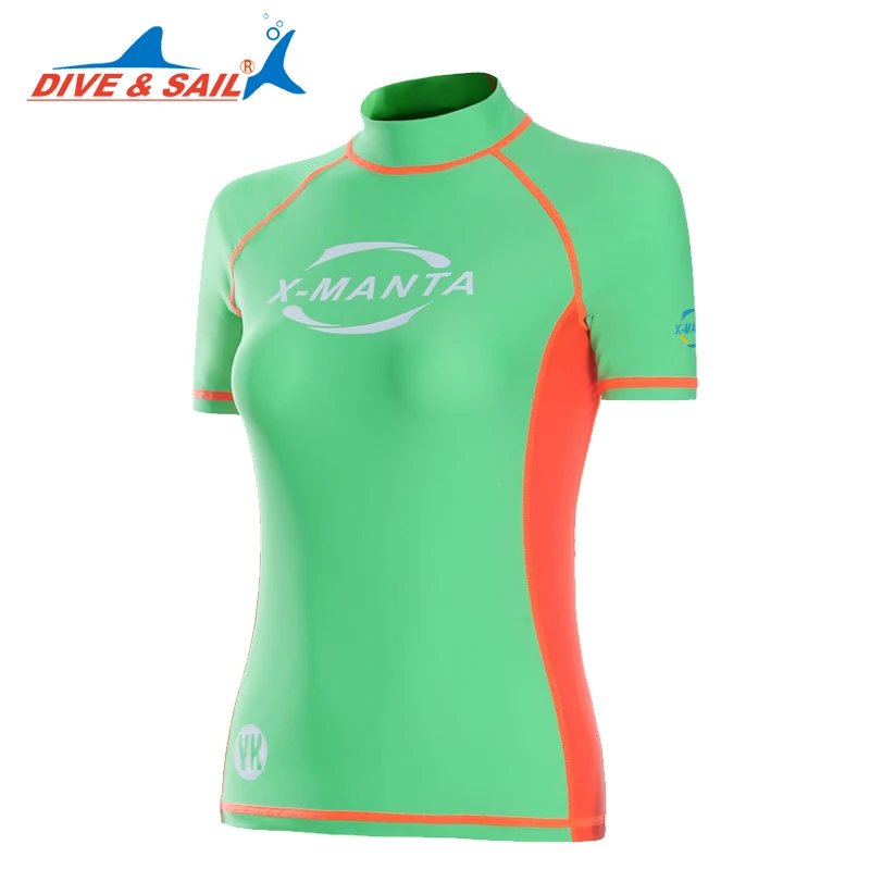 

Short Sleeve Lycra UPF 50+ Rash Guards For Swimwear Women Body Suits Snorkeling Diving Skin Jacket Anti-UV Wear Surfing Sports