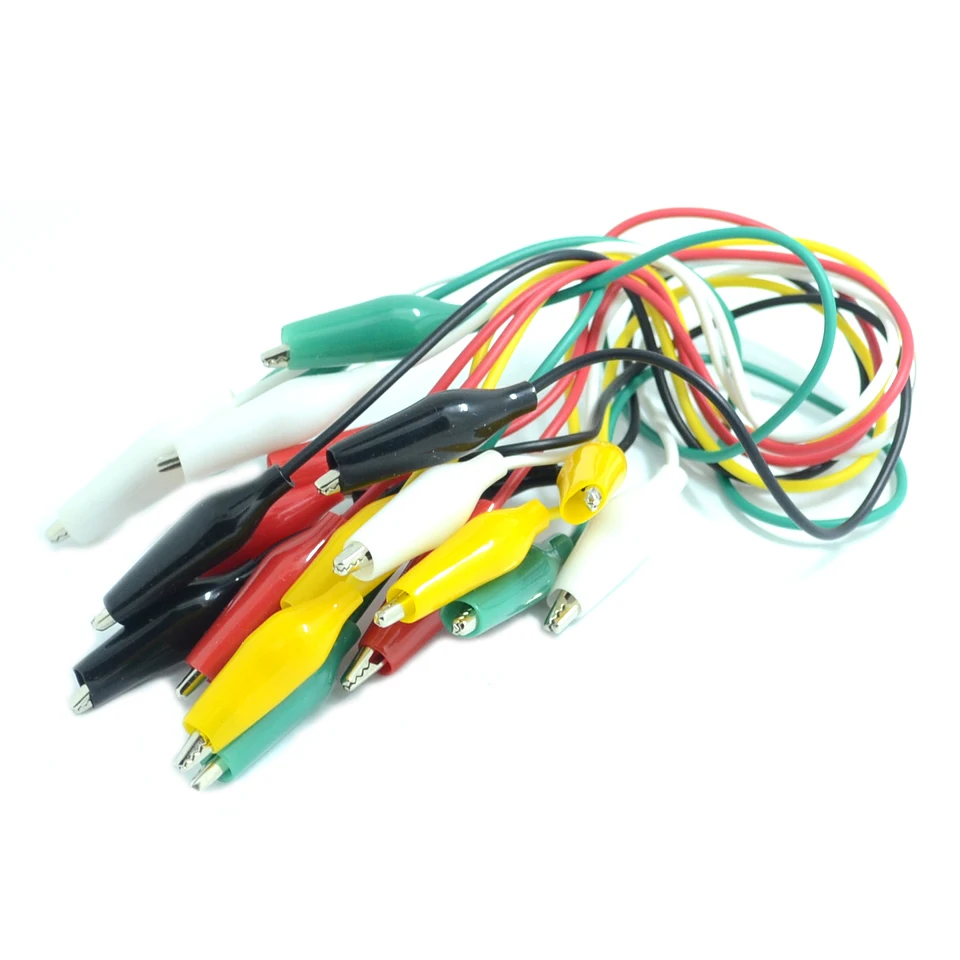 

Hot 10pcs Alligator Clips Electrical DIY Test Leads Alligator Double-ended Crocodile Clips Roach Clip Test Jumper Wire Brand