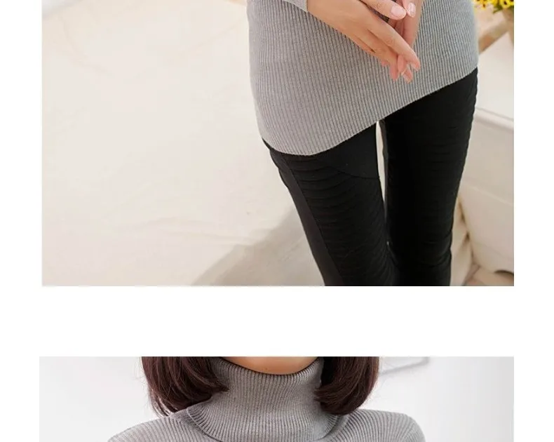2017 women's slim medium-long turtleneck sweater thickening sweater knitting sweater pattern 48