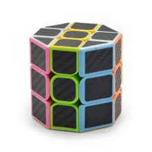 Lefun 5,7 см 3x3x3 скоростной волшебный куб головоломка игрушка головоломка восьмиугольная Колонка черный IQ игра 3x3 карбоновое волокно восьмиугольная бочка