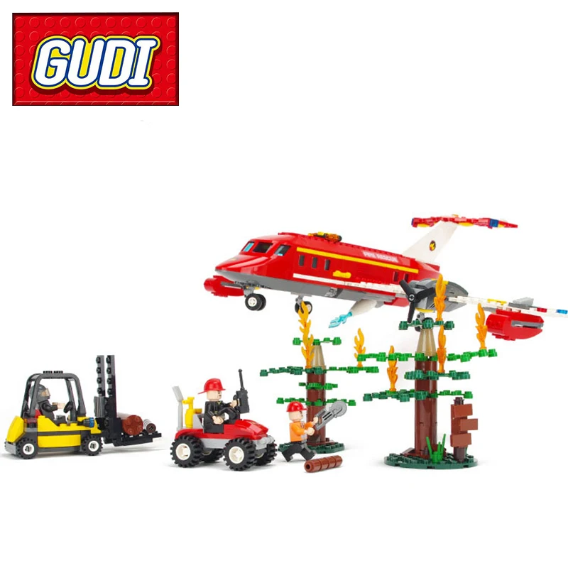 

GUDI 9216 Fire Forces Special Firefighting Aircraft Airplane 431pcs Building Blocks Kids DIY Brick Toy for Children Gift