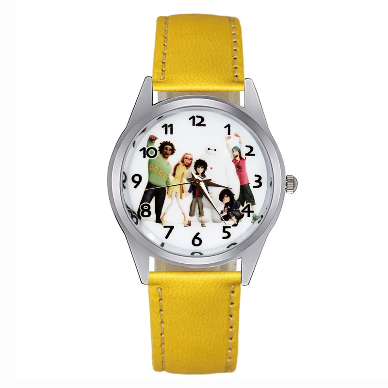 Милые стильные детские часы с героями мультфильмов; кварцевые наручные часы с кожаным ремешком для мальчиков и девочек; Jc30