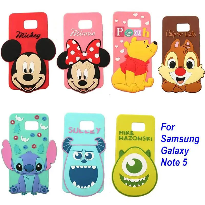 Cubierta para Samsung Galaxy Note 5, funda de silicona suave 3D dibujos animados lindo Minnie Sulley para Galaxy Note 5|silicon case iphone 3gs|silicone case samsung acesilicon ipad case - AliExpress