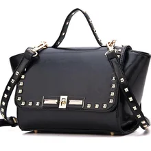 Europa Luxus Marke Rivet Frauen Leder Handtasche Umhängetasche Taschen Damen Top-Griff Taschen Valentine Tote Paket FR277
