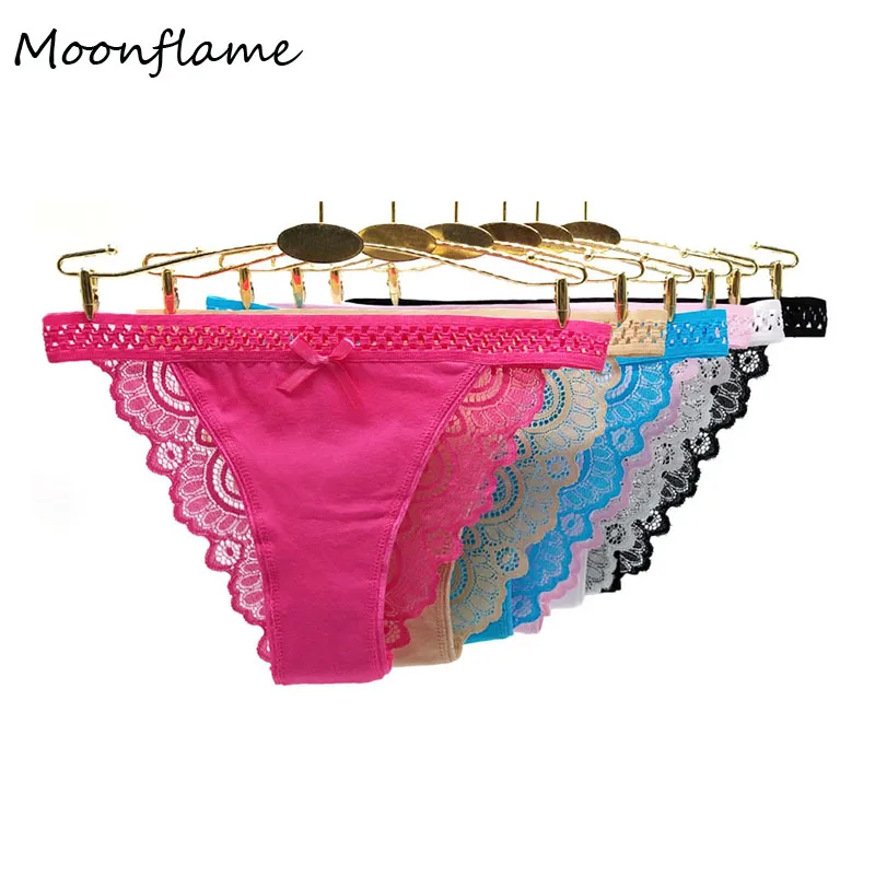 

Moonflme 5 pcs/lots Women Sexy Lace Ladies Panties Lingerie M L XL 89328