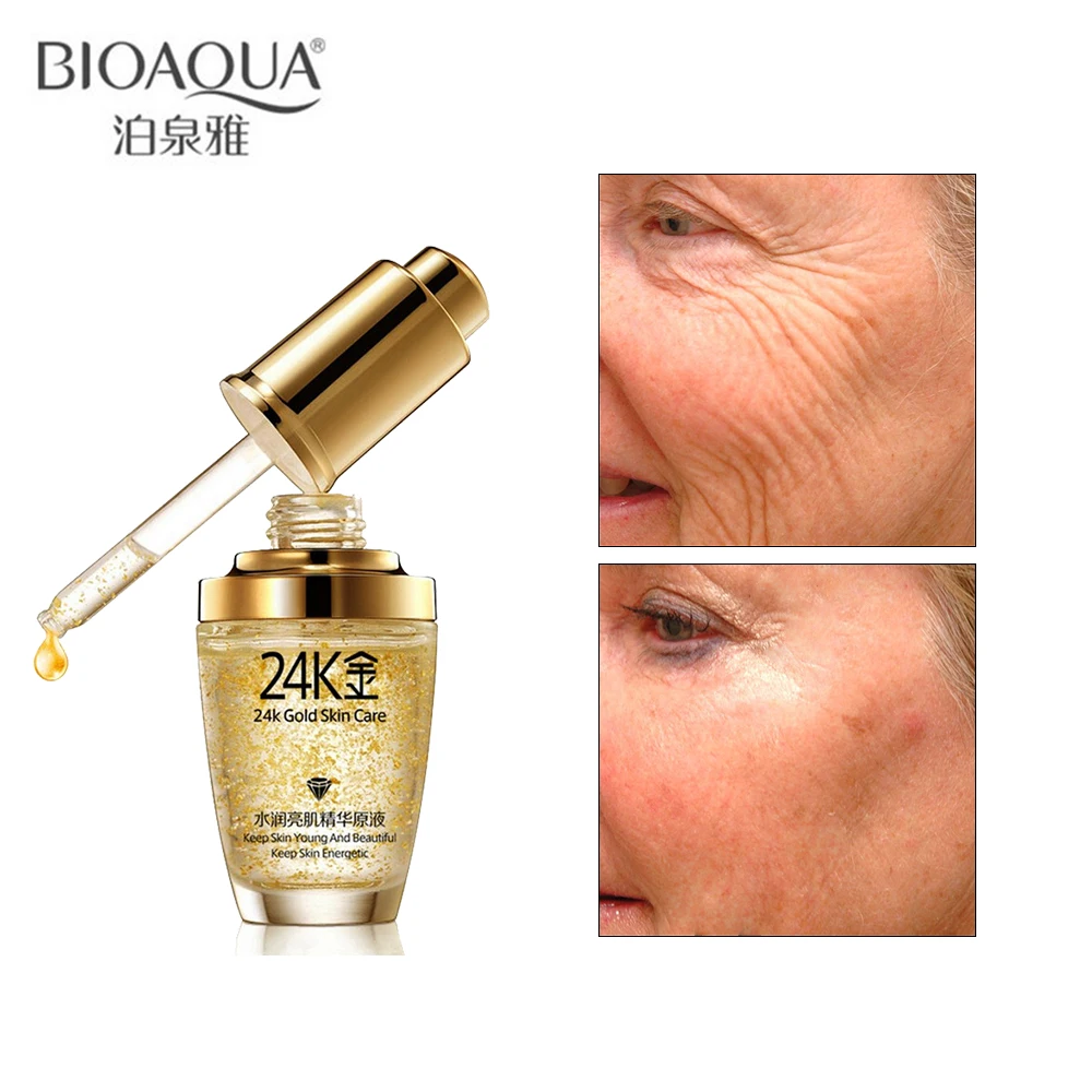 

BIOAOUA 24K Gold Whitening Hyaluronic Acid Essence Face Care Anti Wrinkle Anti Aging Collagen Skin Whitening Cream Moisturizing