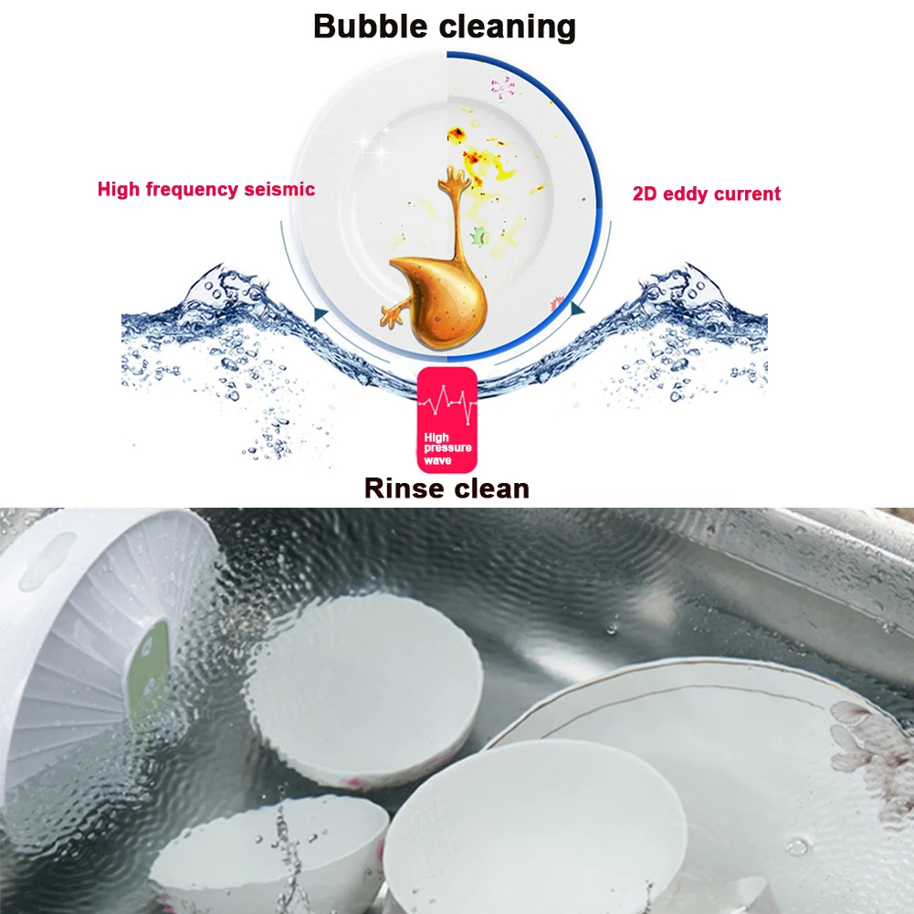 

Cleaning Tool For Fruit Kitchen Ultrasonic Bubble Mini Durable Dish Washer Multi-function Home Applicance Vegetable Portable