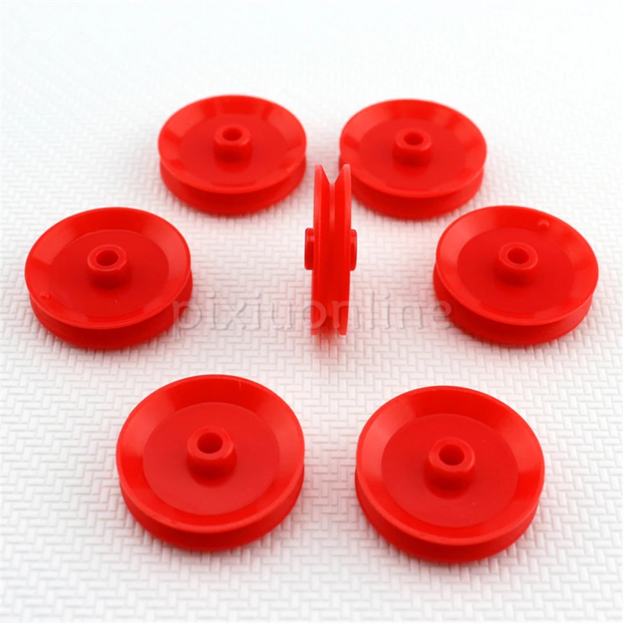 Fevas 5pcs/Pack J346 29mm Red ABS Belt Pulley Model Mini Belt Transmission Pulley DIY Parts Russia Fevas 5pcs/Pack J346 29mm Red ABS Belt Pulley Model Mini Belt Transmission Pulley DIY Parts Russia