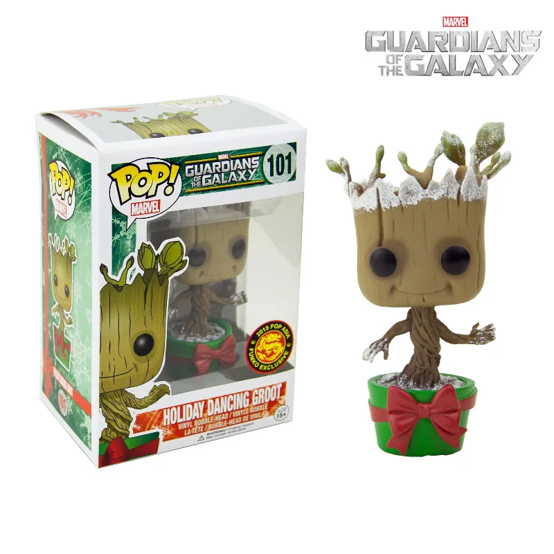 Funko POP Marvel стражи Галактики Grootted Avengers3 groots brinquedos фигурка игрушки для детей Рождественский подарок - Цвет: BOX