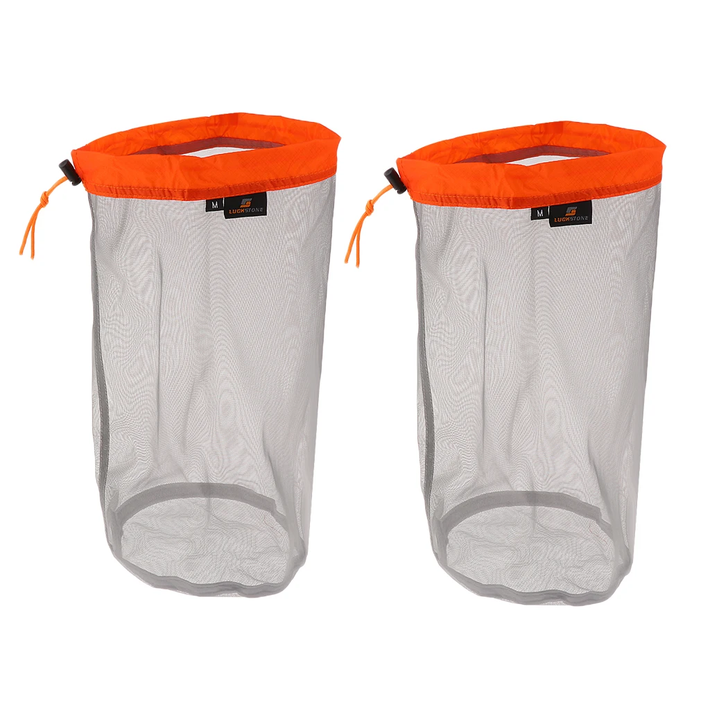 2 шт. ультра-светильник сетчатый мешок сумка для наружного хранения двойной сшитый для выживания путешествия Кемпинг Открытый Инструменты