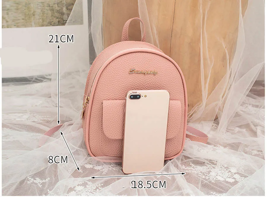 Mara's Dream New Lychee Shoulder Bag Small Fresh Shoulder Bag Solid Color Zipper Buckle Multi-function Small Backpack