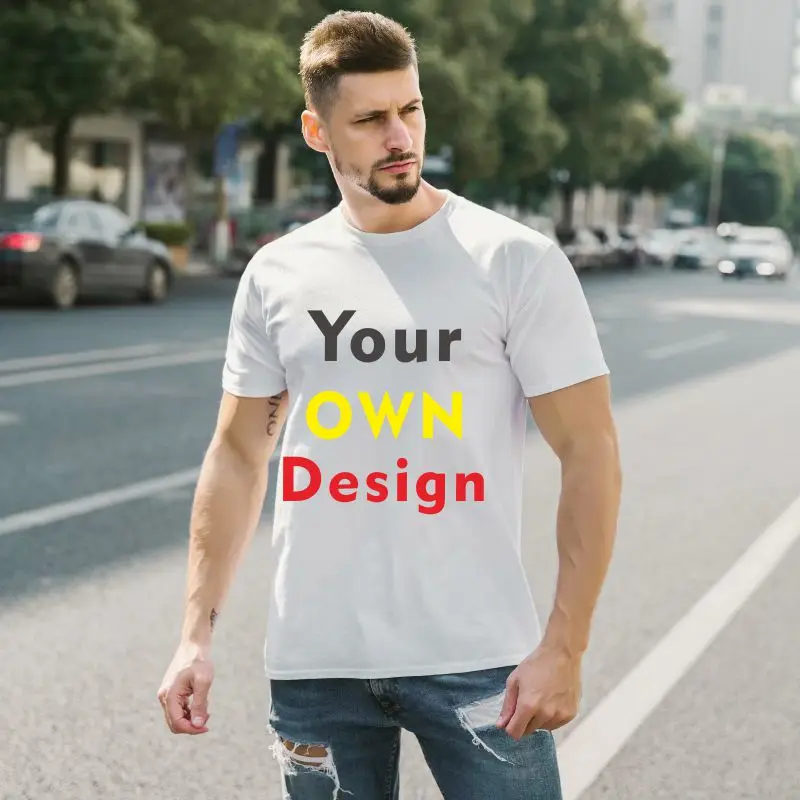 Футболка на заказ Печать логотипа логотип собственный дизайн шаблон DIY Хлопок