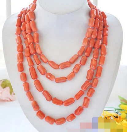 

song voge gem nanJ0463 pink cylinder coral necklace