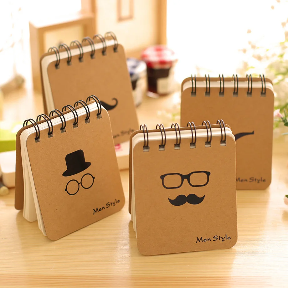 

Portable Notepad Creative Cartoon Beard Coil Notebook South Korea Stationery Convenience book tear off Loose Leaf