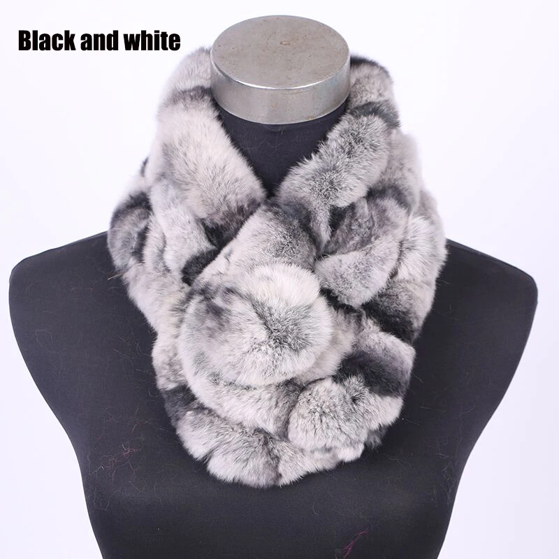 The new winter fur scarf female rabbit hair scarf fashion warm thickened section three tube Plush collar rabbit fur ball scarf The new winter fur scarf female rabbit hair scarf fashion warm thickened section three tube Plush collar rabbit fur ball scarf