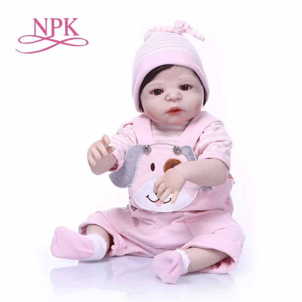 NPK 57 см полное Силиконовое боди для малышей bebe кукла натуралистичные куклы в виде новорожденных младенцев игрушки для девочек тело для детей Рождество или подарок на день рождения игрушка для ванной