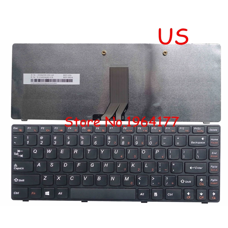 Английский Клавиатура для ноутбука lenovo Y400 Y410 Y430P Y400P Y410P Y400N Y410N США черный