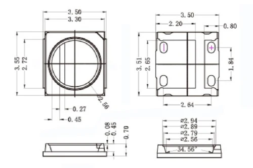 100 шт./лот светодиодный LG 2W 6V 200MA с Zener 3535 пакет холодный белый 16000k диод для TFT ТВ подсветки