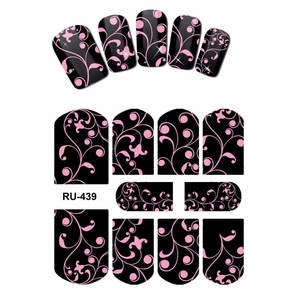 

NAIL ART BEAUTY STICKERS WATER DECAL SLIDER FLOWER VINE GREEN LEAF GRASS RU439-444