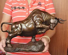 Extra tamanho Grande Bronze café Wall Street Fierce Touro OX Figura Estátua 16.5 “Lribbon verão estilo de Decoração de casamento de Bronze