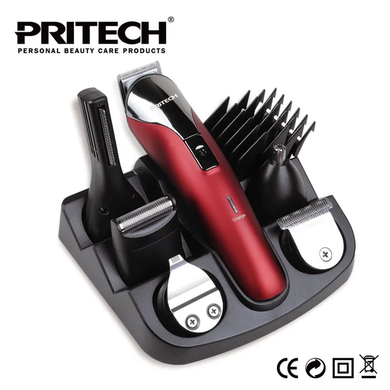 New PRITECH Brand 6 In 1 Hair Cutting Machine With Stainless Steel Blade Professional Hair Clipper